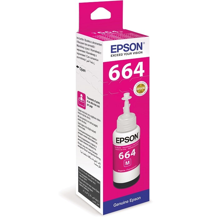 მელანი EPSON ORIGINAL T6643 MAGENTA INK BOTTLE 70ML C13T66434A for L1xx. L2xx. L3xx, L4xx, L5xx, L30x0, L1300, L1455