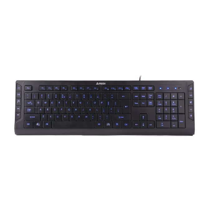 კლავიატურა A4Tech-KD-600L, X-SLIM LED LIGHTING KEYBOARD USB BLUE LIGHT US+RUSSIAN