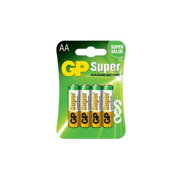 შეკვრა ელემენტების AA 4-ცალიანი GPPCA15AS015 15A-U4 SUPER ALKALINE (LR6) GP 4891199000034
