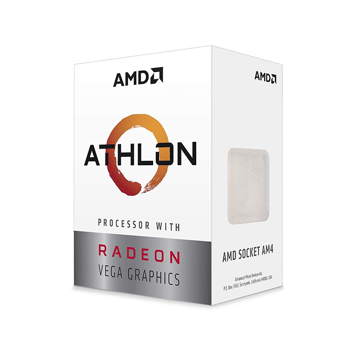 AMD Athlon 3000G Picasso (Zen+) 3.5GHz Dual-Core Unlocked OC AM4 Processor with Vega 3 Graphics Tray