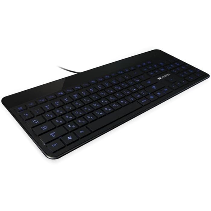 კლავიატურა Canyon Keyboard CNS-HKB5 Wired USB Slim With Multimedia Functions Led Blacklight RU Layout