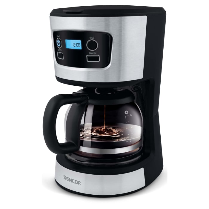ყავის აპარატი   Sencor SCE 3700BK Coffee Maker, 0.75 Litre Water Tank, Glass Kettle, 700watt, 210 × 195 × 265, 1,3kg