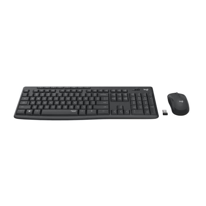 უსადენო კლავიატურა და მაუსი Logitech MK295 Silent Combo Graphite 2.4GHZ Russian Layout ( L920-009807)