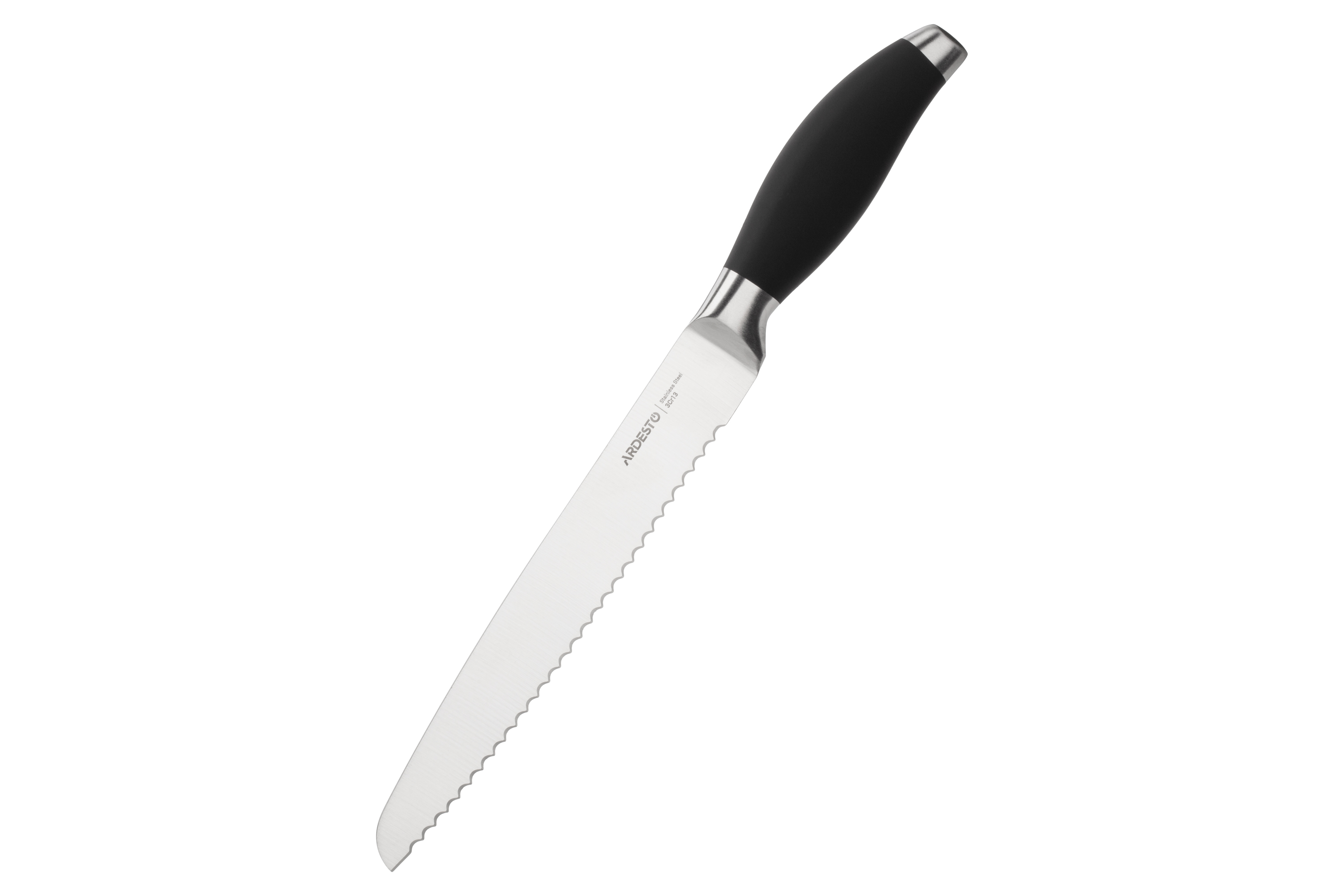 დანების კომპლექტი Ardesto Bread knife Gemini, 33 cm, blade length 20,3 сm, black, s/s, plastic