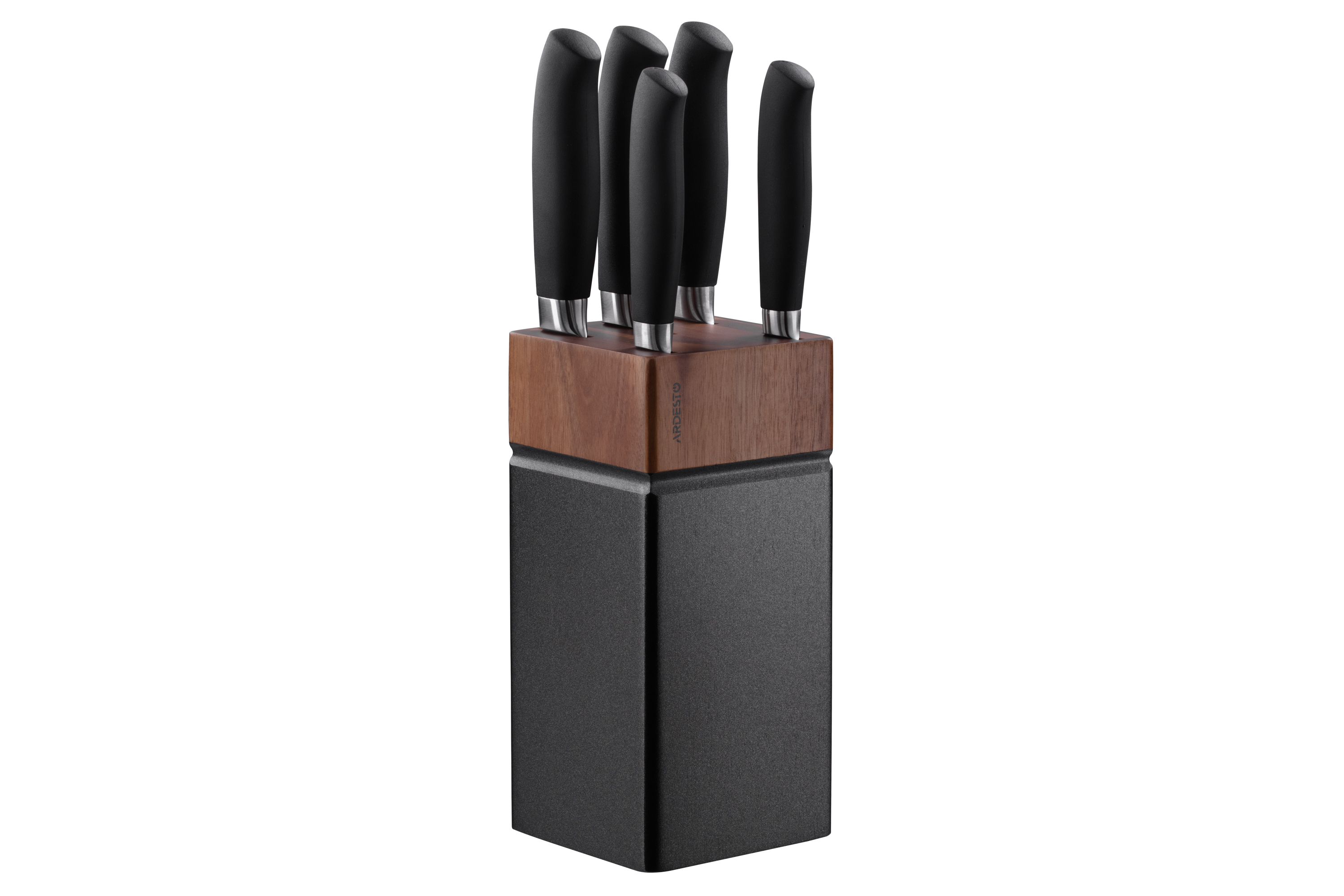 დანების კომპლექტი Ardesto Knife set  Black Mars 6pcs., s/s, wooden block