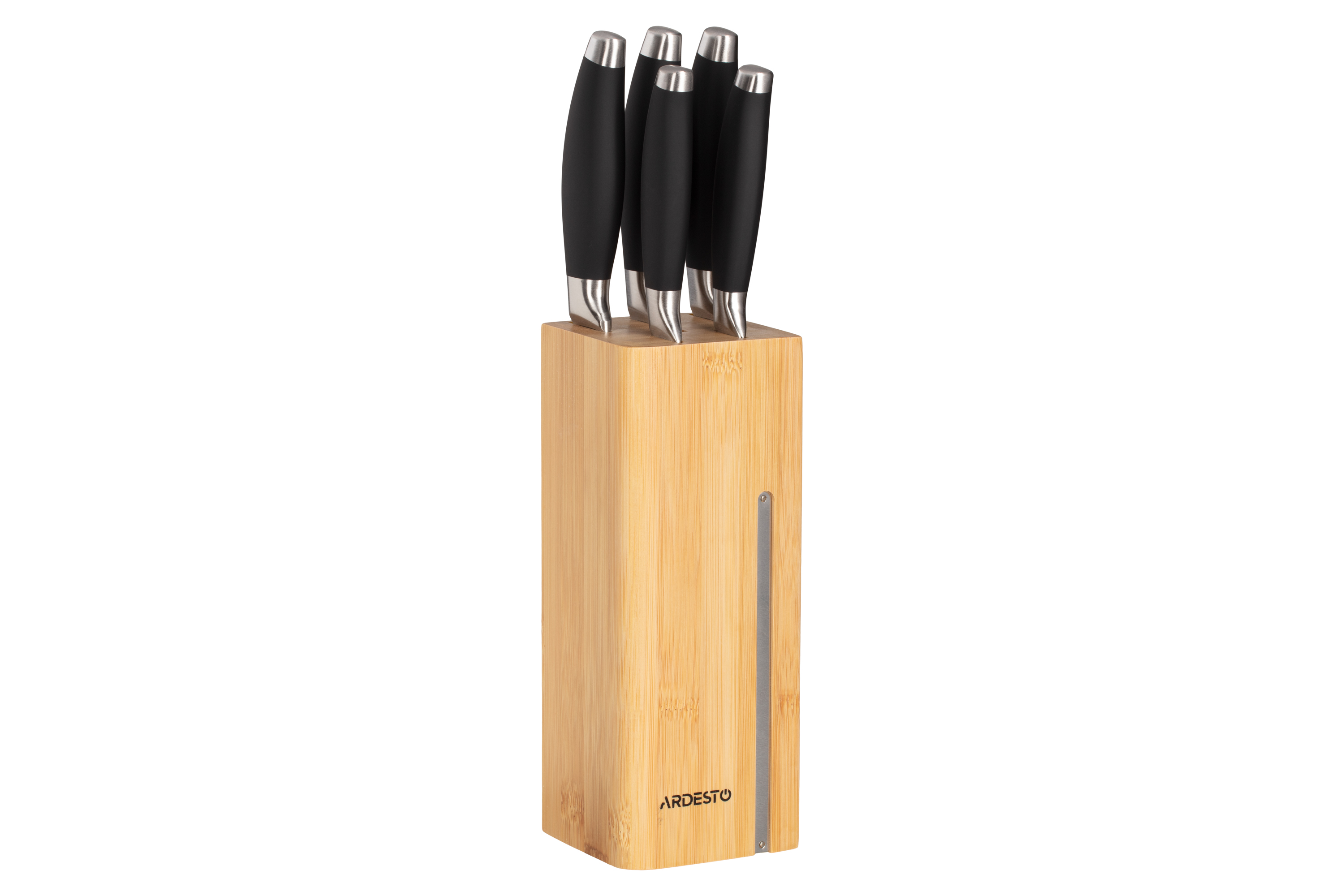 დანების კომპლექტი Ardesto Knife set Gemini 6 pcs, s/s, plastic, block: bamboo, s/s
