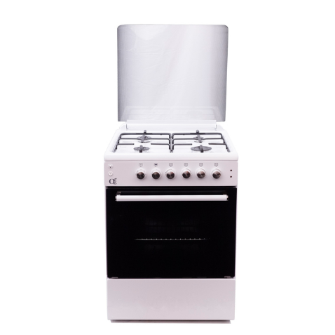 გაზქურა  Oz OQ60X60W4E Coocker, 4Gas, Oven-Electric, Convection,Lighter, 3Plates, 60x60x85, White
