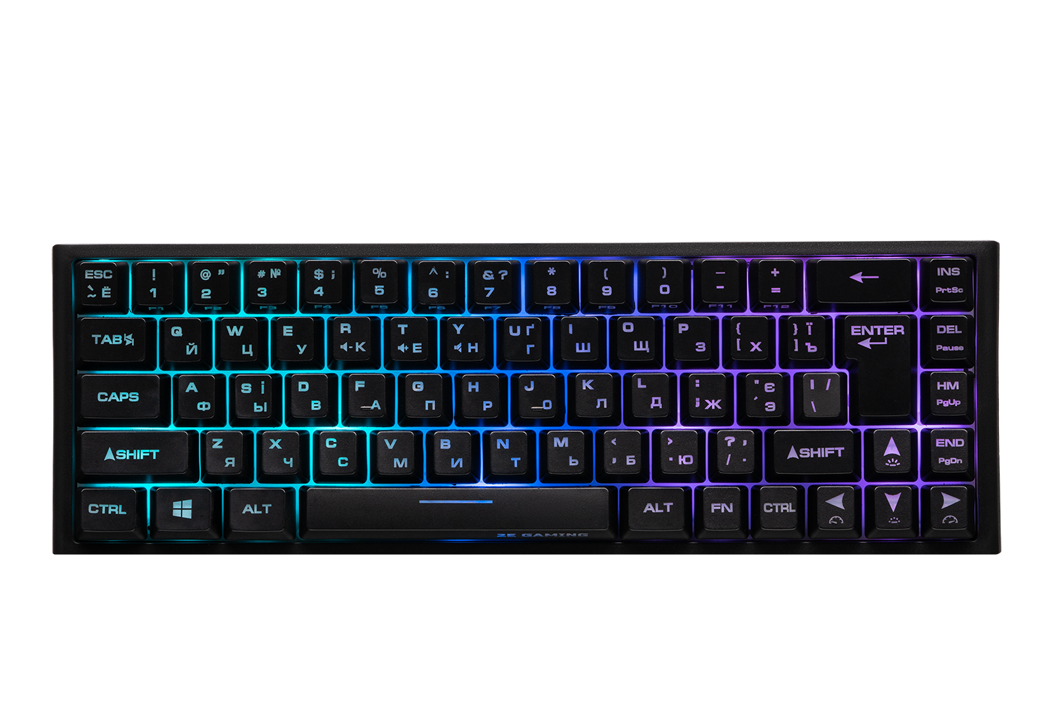 კლავიატურა 2E GAMING Keyboard KG350 RGB 68key USB Black Ukr