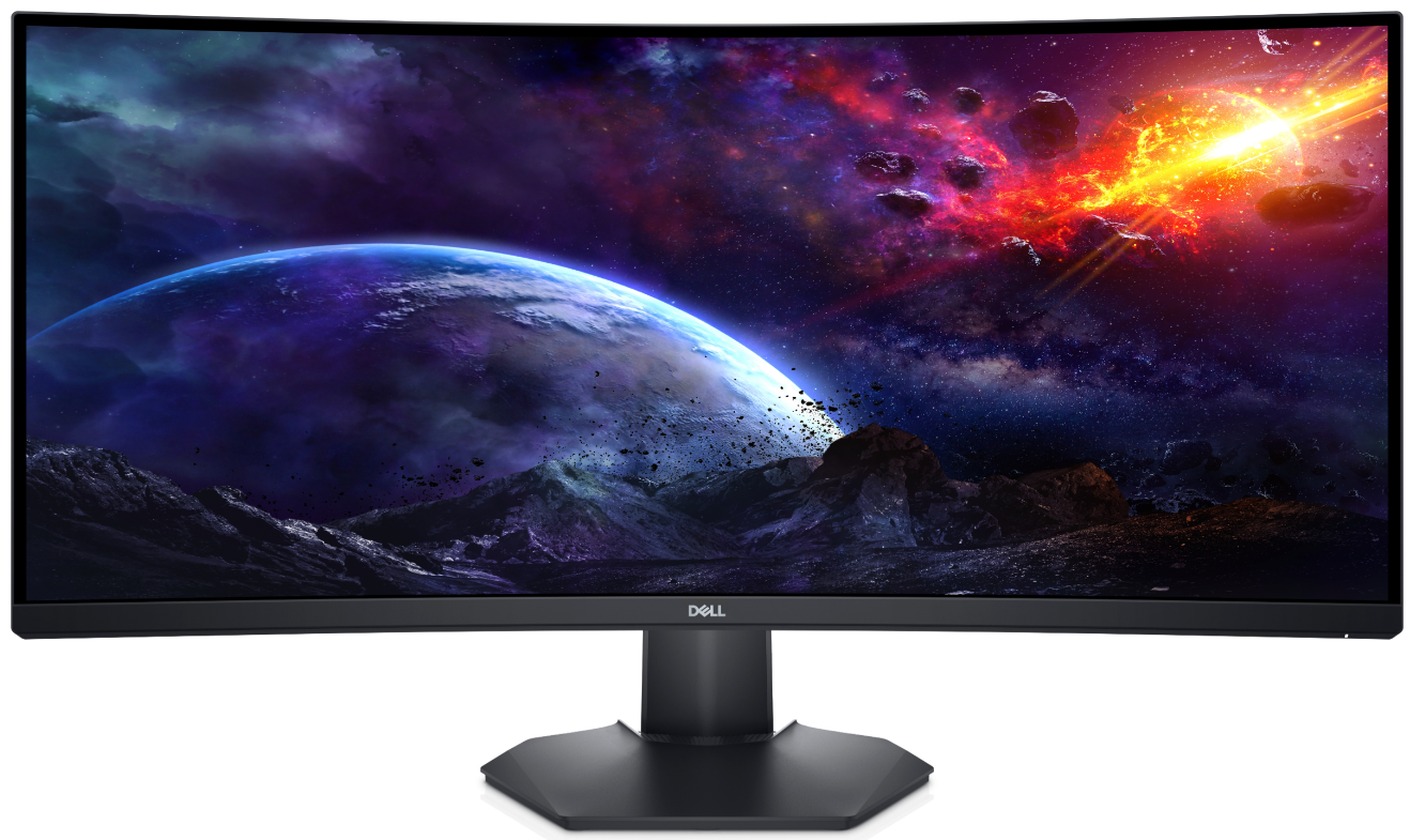 მონიტორი Dell 34 Curved Gaming Monitor - S3422DWG | 34" | WQHD 3440 x 1440 (DisplayPort: 144 Hz, HDMI: 100 Hz) | 21:9 | 400 cd/m² | 2 ms (gray-to-gray); 1 ms (MPRT) | USB 3.2 Gen 1 hub