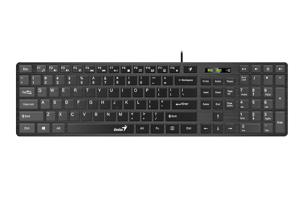 კლავიატურა  Genius,Keyboard Slim  SlimStar C126,   , RU, USB Black GK-21003