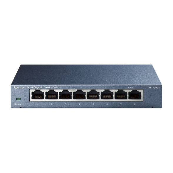 ქსელის გამანაწილებელი TP-Link TL-SG108 8 1Gbps Ethernet ports  8-Port 10/100/1000Mbps Desktop Switch