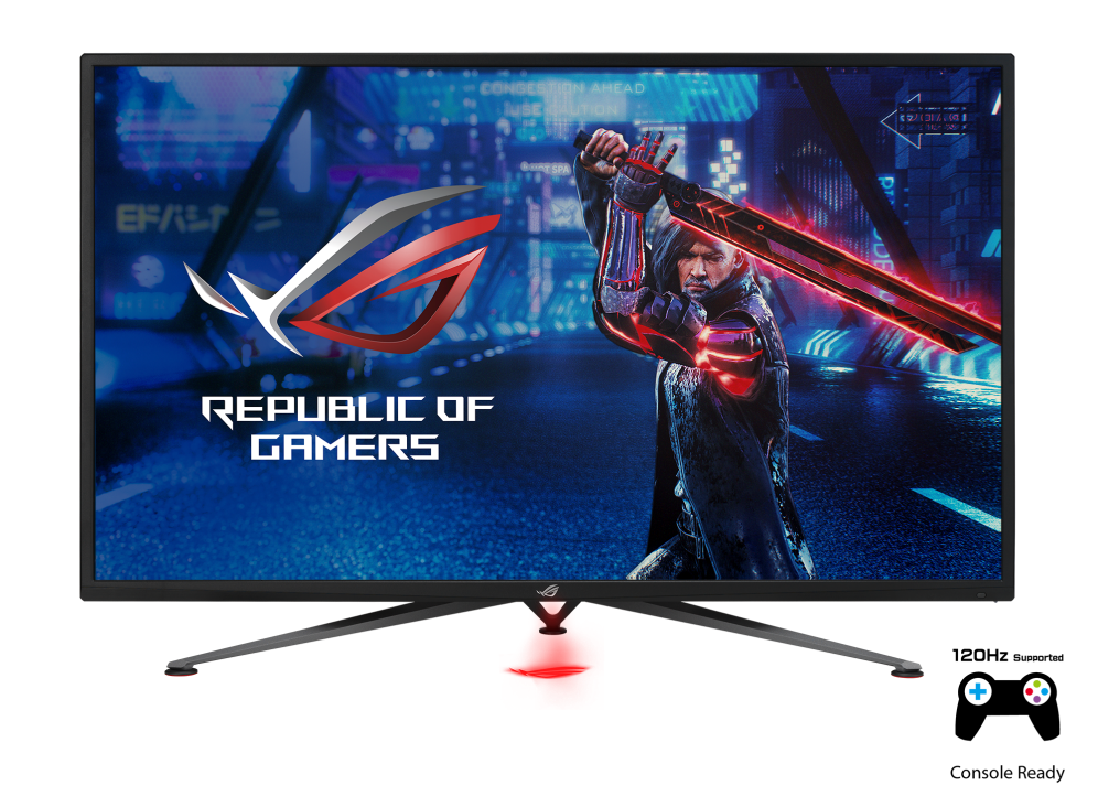 Gaming მონიტორი  Asus ROG Strix XG438QR 43 Curved VA, 3840x2160, 16:9,  4ms 120Hz, 178°/178°, 600cd/㎡, 4000:1, 1073.7M (10 bit) 1xDP,3xHDMI, 3xUSB 3.2, SPK 10Wx2, Audio, 3Yr