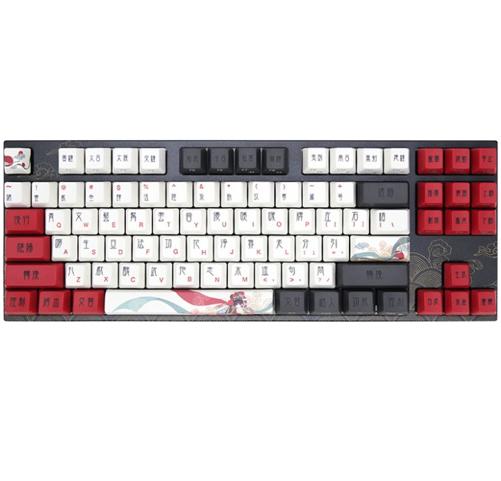 მექანიკური კლავიატურა Gaming Mechanical keyboard Varmilo MA87M V2 Peking Opera, EC Rose V2,EU (A33A028B0A3A01A025), switch-type Red, Wired 1.5m