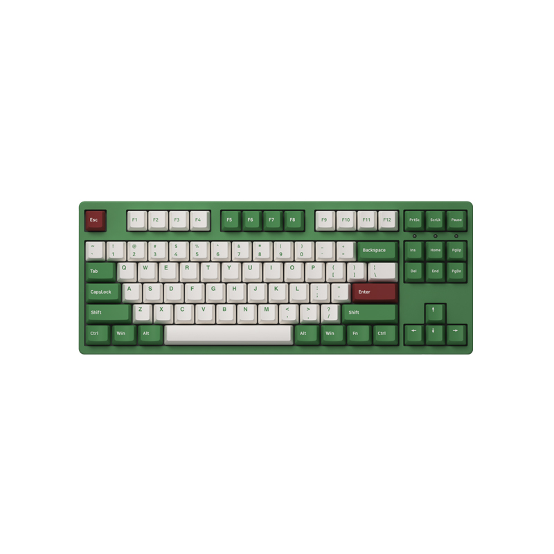 მექანიკური კლავიატურა Gaming Mechanical keyboard AKKO 3087 Matcha Red Bean Cherry MX Silent Red, RU, Green,  switch-type MX Silent Red USB 1.8m