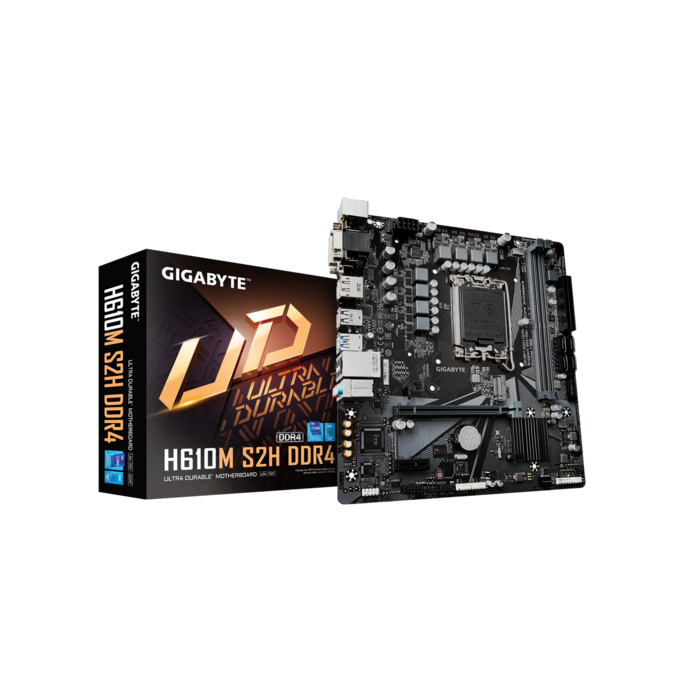 დედადაფა GIGABYTE Motherboard H610M S2H DDR4 s1700 H610 2xDDR4 M.2 HDMI-VGA-DVI-DP mATX