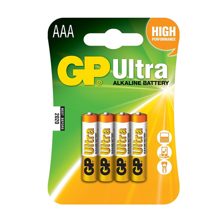 შეკვრა ელემენტების AAA 4-ცალიანი GPPCA24AU016 24AU-U4 ULTRA ALKALINE (LR03) GP 4891199027659