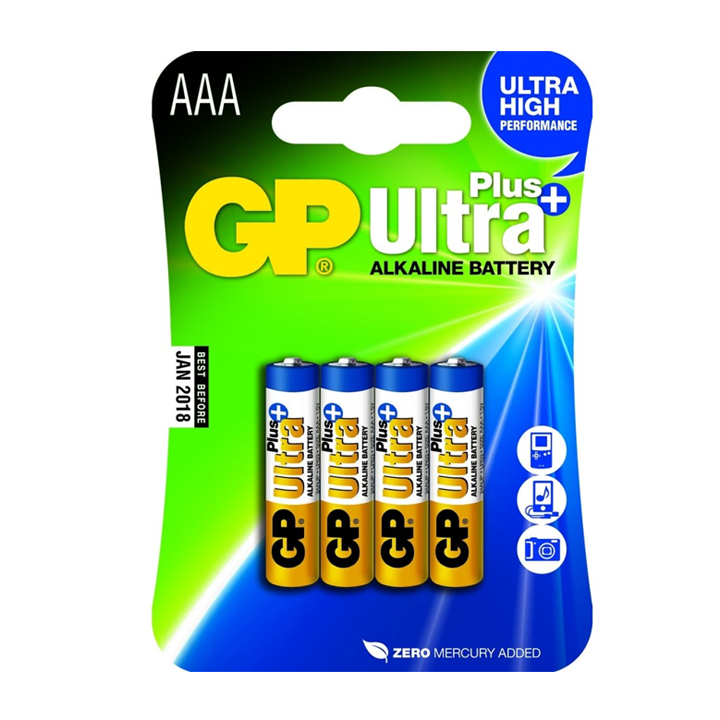 შეკვრა ელემენტების AAA 4-ცალიანი GPPCA24UP028 24AUP-U4 ULTRA+ ALKALINE (LR03) GP 4891199100338