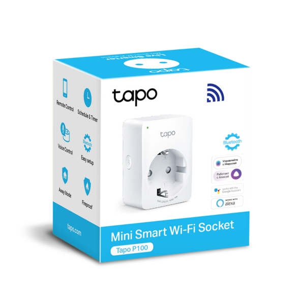 ჭკვიანი შტეფსელი Tp-link Tapo P100 , Mini Smart Wi-Fi Socket 