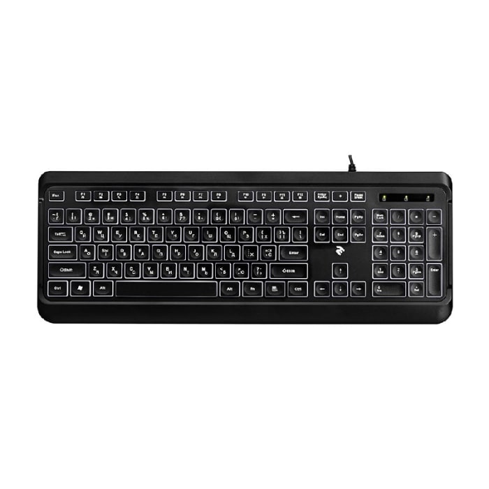 კლავიატურა 2E Keyboard KS120 White backlight USB Black