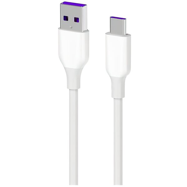 კაბელი 2E Cable USB-A - USB-C Glow 1m White