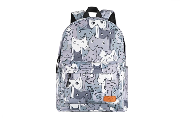 ნოუთბუქის ჩანთა 2E Backpack, TeensPack Cats, Gray