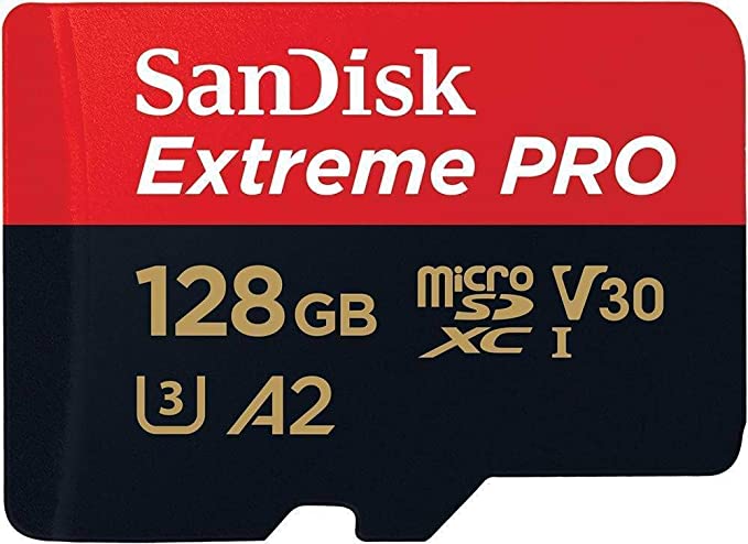 ფლეშ მეხსიერების ბარათი  SanDisk Extreme Pro 128GB microSDXC UHS-I Memory Card With Adapter Up to 200MB/s (SDSQXCD-128G-GN6MA)
