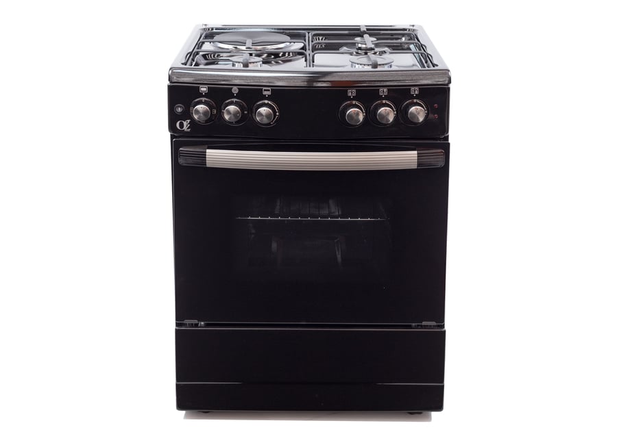 გაზქურა  Oz OM 6031 BL / OCourved60X60B3/1 Coocker, 3+1, Oven-Combination,Lighter, 2Plates, 60x60x85, Black
