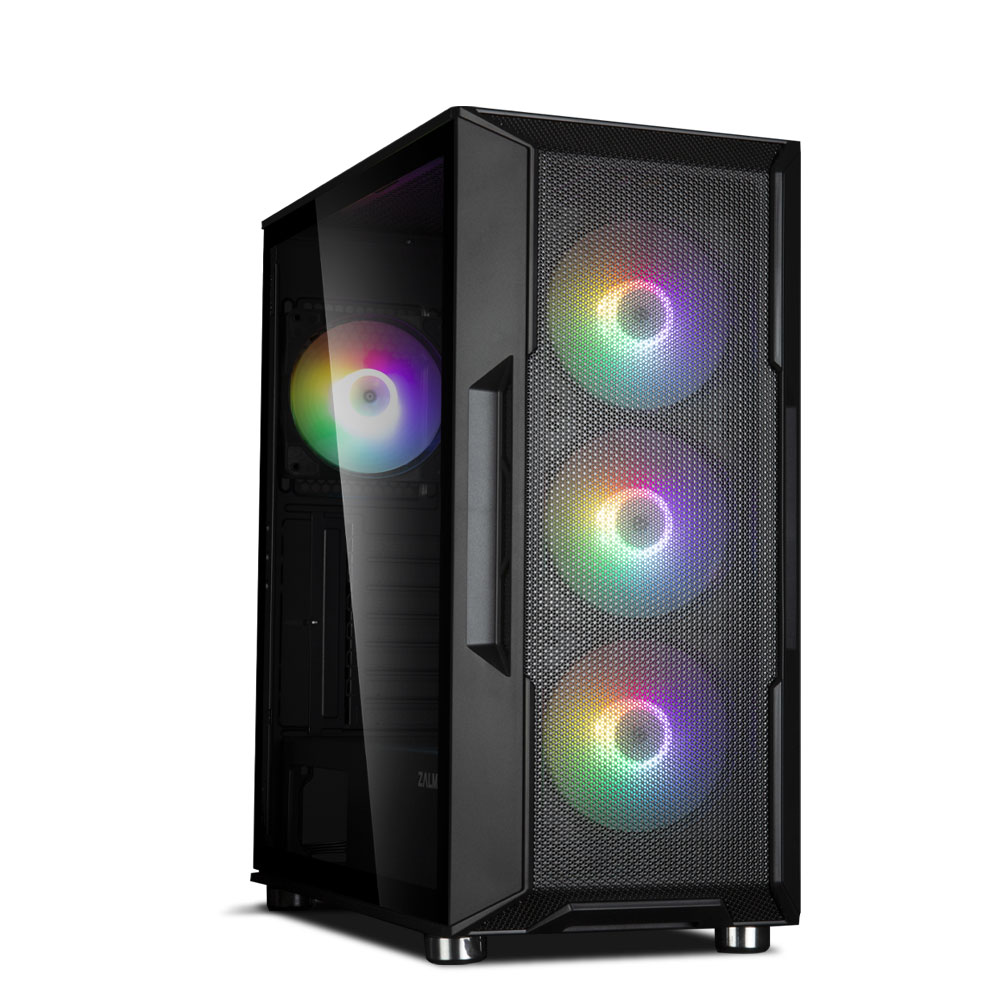 კომპიუტერის ქეისი Zalman  I3 NEO BLACK, without PSU, 1xUSB3.0, 2xUSB2.0, 4x120mm RGB fans, TG Side Panel, ATX, Black