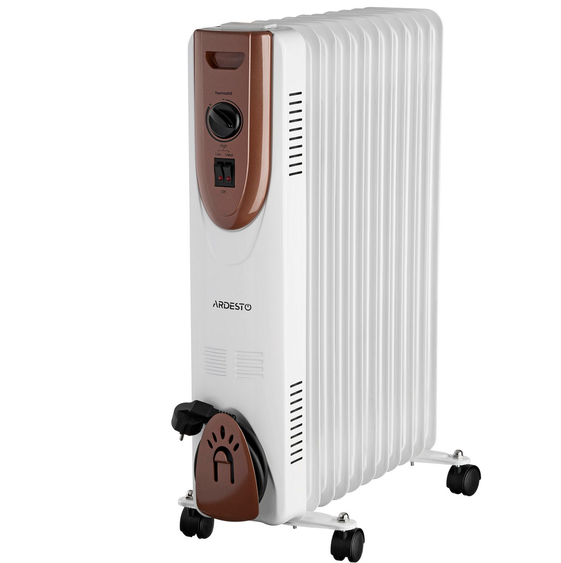 ზეთის რადიატორი Ardesto Oil-filled heater Ardesto OFH-11X1, 11 fins, 2500 W, 11 სექცია, რეკომენდირებული ფართი 25 კვადრატი, 2 წლიანი გარანტია
