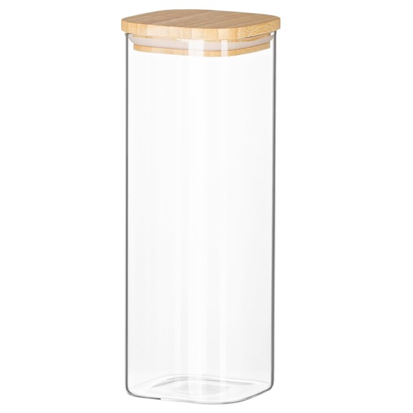 ქილა Ardesto Jar Fresh, 1000 ml, square, glass, bamboo