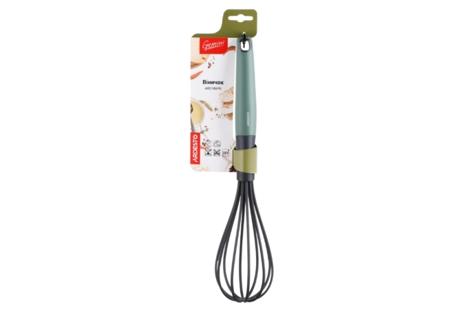 ხელის სათქვეფი ARDESTO Egg whisk  Gemini, gray/green, nylon, pp with soft touch