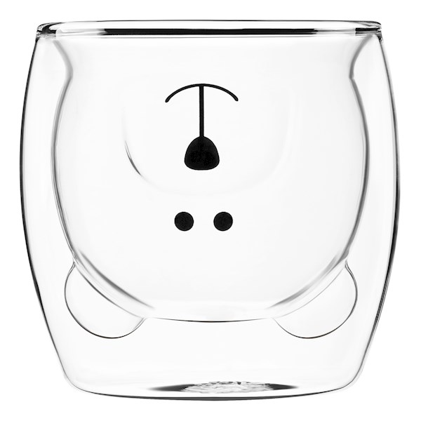 ჭიქა Ardesto Double wall borosilicate glass mug set Animals, 250 ml, 2 pcs