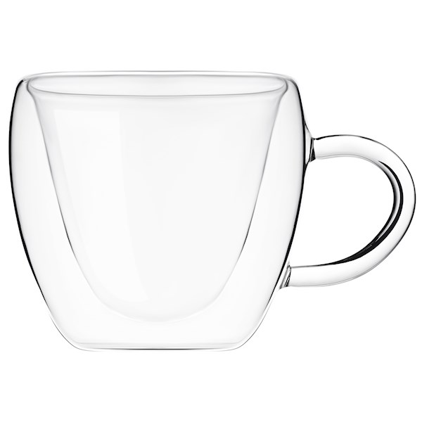 ჭიქა Ardesto Double wall borosilicate glass mug set, 300 ml, 2 pcs, with handles