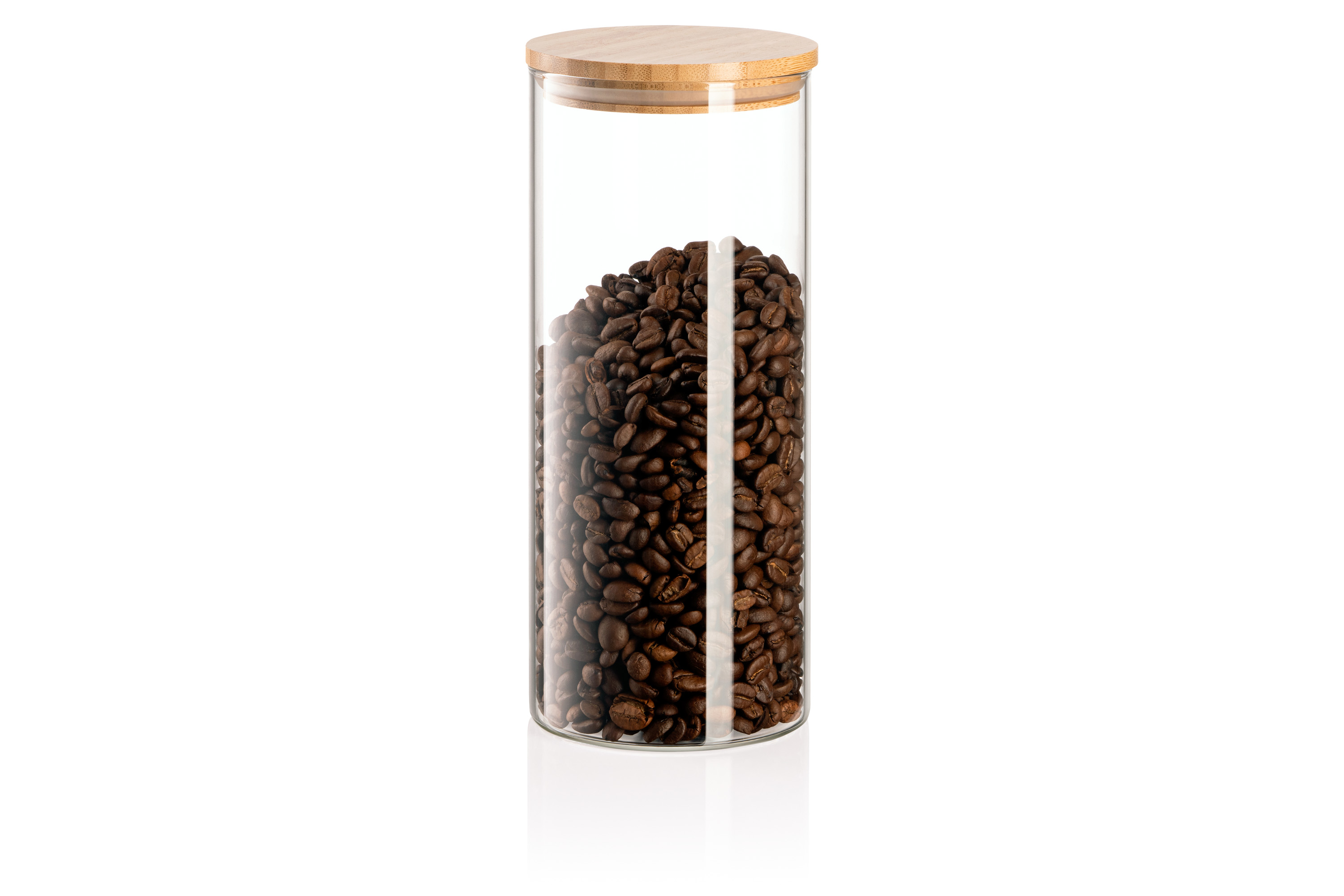 ქილა Ardesto Jar Fresh, 1000 ml, round, glass, bamboo