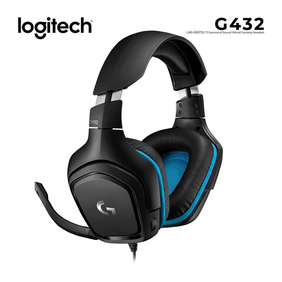 ყურსასმენი  Logitech/ Gaming Headset G432  7.1 Surrround  Leatherrette  L981-000770