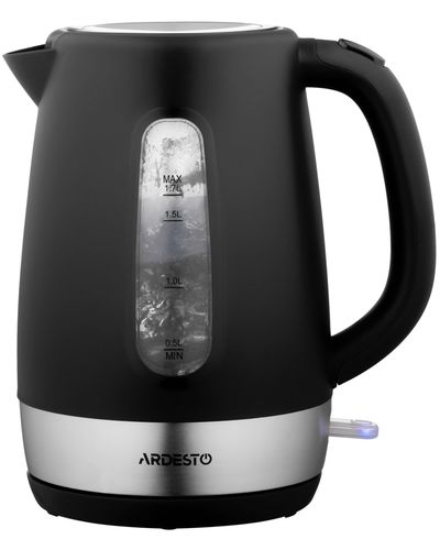 ელექტრო ჩაიდანი Ardesto Electric kettle EKL-F19B, 1,7L, plastic, matte, STRIX, black-silver