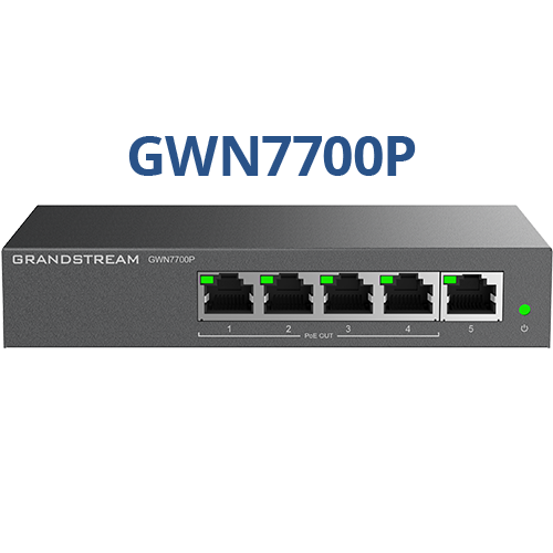 სვიჩი Grandstream GWN7700P Unmanaged Network Switches 5-ports Gigabit Ethernet PoE 4-Ports Desktop wall-mount