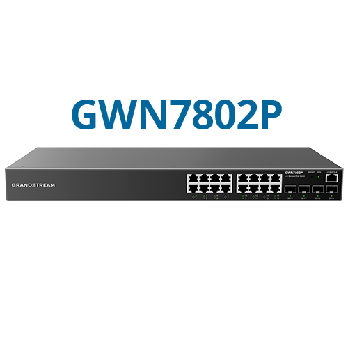 სვიჩი Grandstream GWN7802P Enterprise Layer 2+ Managed Network Switch 16-ports Gigabit Ethernet PoE/PoE+ (240W) 4-SFPDesktop wall-mount or rack-mount