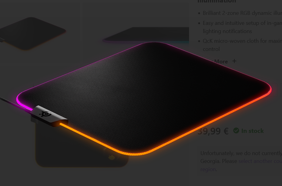 მაუსის პადი SteelSeries Mouse Pad QcK Prism Cloth RGB M (320 x 270 x 4 mm), black 63825_SS