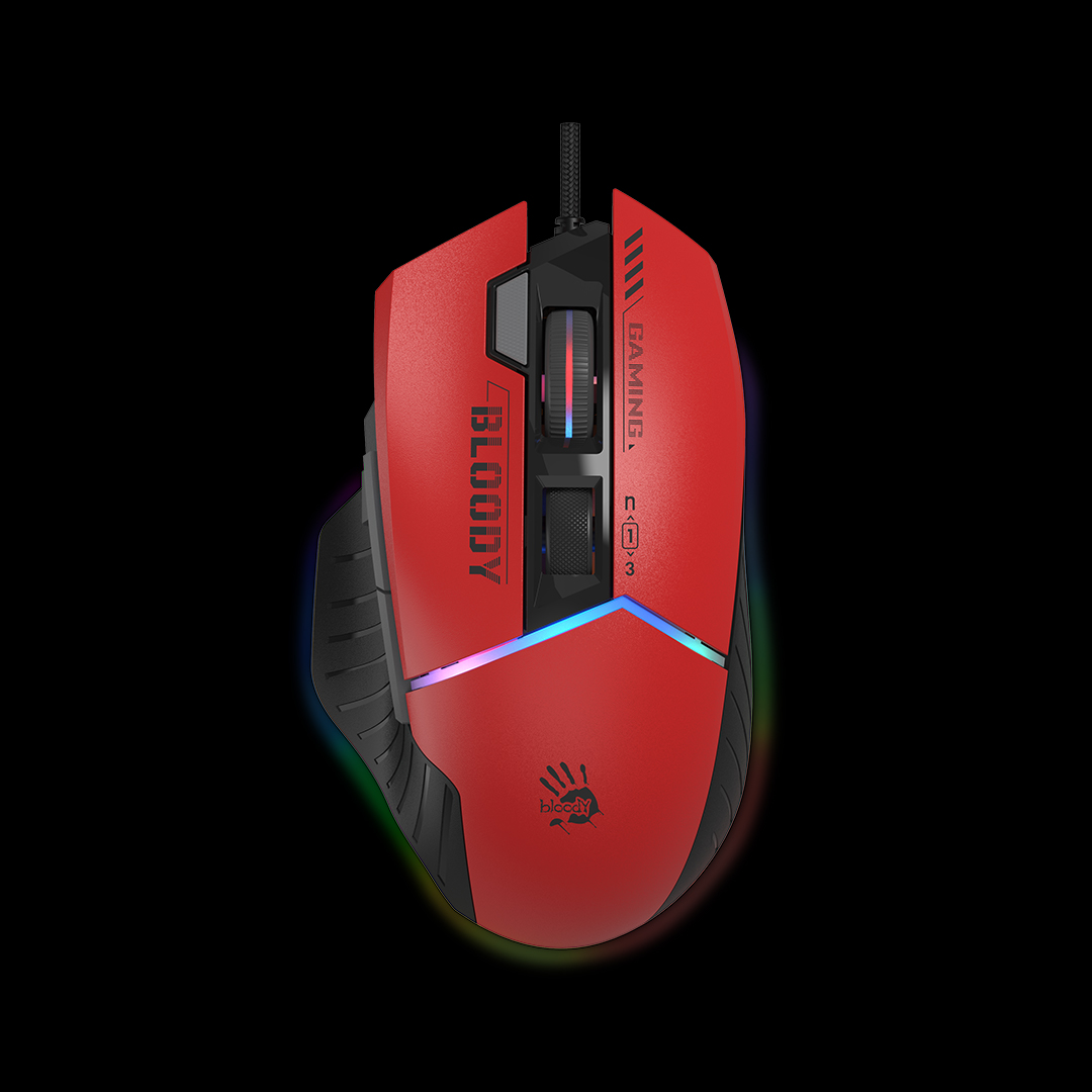 მაუსი Bloody W95 Max Sports Gaming Mouse USB (Sports Red) Activated | MAX BC3332-A 12K Sensor | 100~12,000 CPI | 8000 fps | 250 ips | 125~2000 Hz | 1 ms