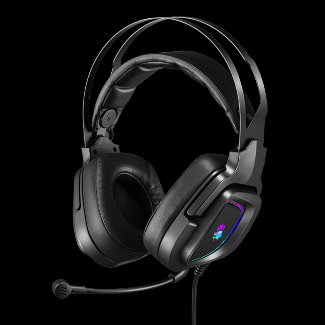 ყურსასმენი Bloody G570 7.1 Virtual Surround Sound RGB USB Gaming Headphone USB (Black+Grey) | Speaker Unit: 50mm HD Driver | Frequency Response: 20 Hz - 20 KHz | Sensitivity: 105 dB | Impedance: 16 ohm | Microphone Frequency Response: 100 Hz-10 KHz | Sensitivity : - 44 dB | Cables 2.0 m USB Braided Cable