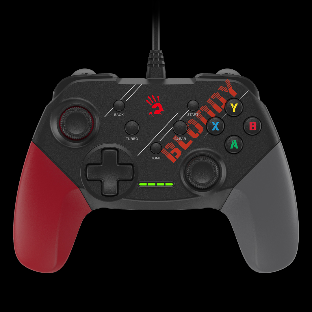 ჯოისტიკი Bloody GP30 Wired Gamepad USB (Sports Red) | Combine with A/B/X/Y/LZ/RZ/L/R | High Precision 360° Analog Joysticks | Cable Length: 180cm