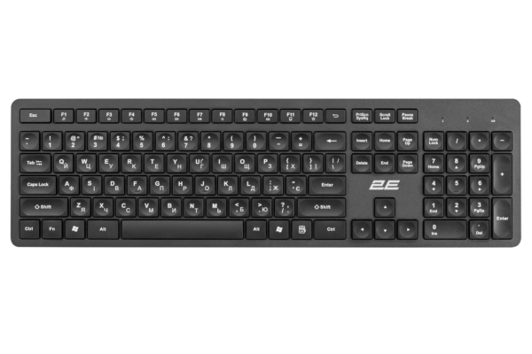 კლავიატურა 2E Keyboard membrane KS260 106key, WL, EN/UK, black