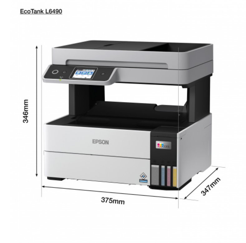 ჭავლური პრინტერი EPSON EcoTank L6490 | A4 Ink Tank Printer | Print, Scan, Copy, Fax with ADF | Auto-Duplex printing | Wireless IEEE 802.11b/g/n, Wi-Fi Direct, Ethernet USB 2.0 |  008 ink