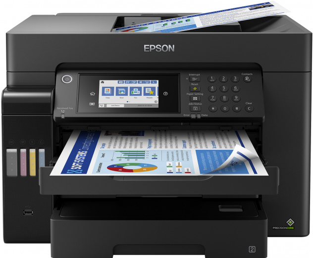 ჭავლური პრინტერი EPSON EcoTank L15160 | A3+ Multifunction Wi-Fi Ink Tank Printer with Fax |  ADF 2-sided copy | Duplex A4/A3 | USB, Ethernet, WiFi, Wi-Fi Direct, USB host | 112 ink