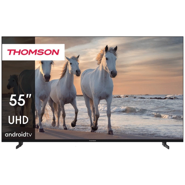 ტელევიზორი Thomson LD55UDS-F1W, 55", 4K UHD, USB, HDMI, RJ45, VGA, BT, WIFI, Black
