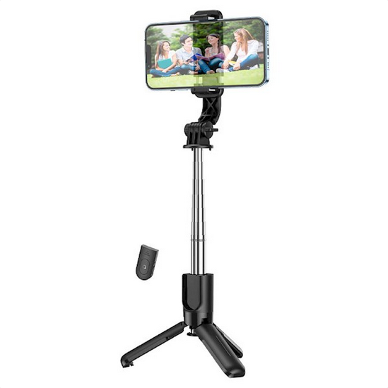 Selfie Stick/ Hoco K17 Mini Live wireless selfie stick with Tripod - Black