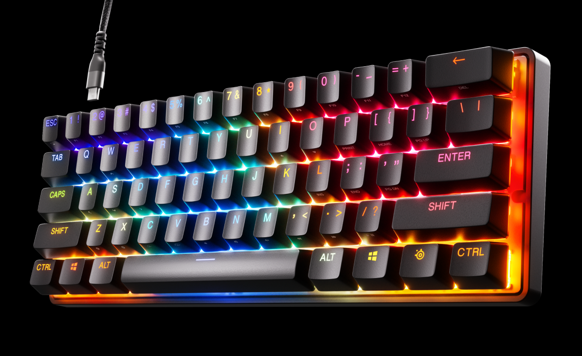 კლავიატურა SteelSeries Keyboard mechanical Apex Pro Mini 61key, HyperMagnetic Switch, USB-A, EN, RGB, black