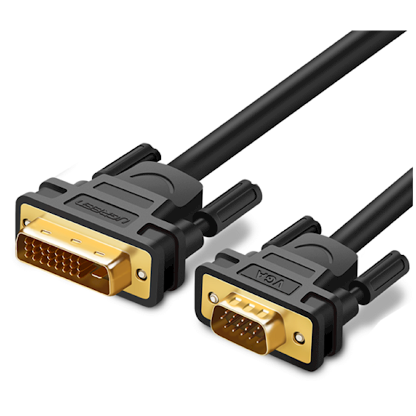 ვიდეო კაბელი UGREEN MM118 (30838), DVI 24+1 To VGA, 1.5m, Black