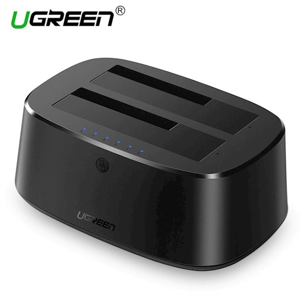 მყარი დისკის წამკითხველი UGREEN 50857  CM198 USB 3.0 to SATA Dual-Bay Hard Drive Docking Station 50857